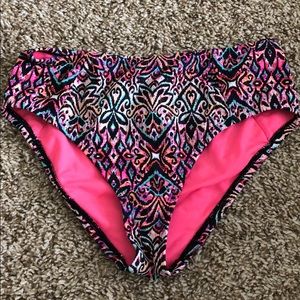 Pink and black swimsuit bikini bottom
